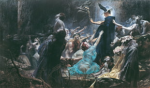 painting of wizard, painting, Adolf Hiremy Hirschl, Hermes, death