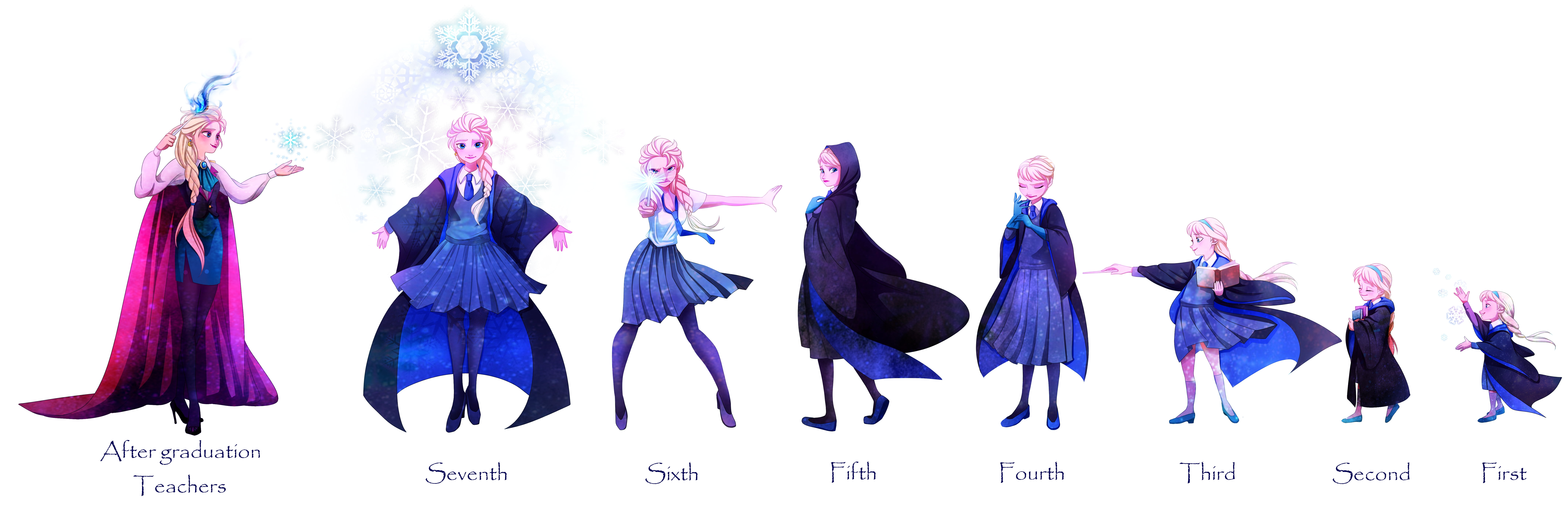 doll illustration, cartoon, Frozen (movie), Harry Potter, Princess Elsa