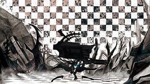 woman wearing black coat anime charcter illustration HD wallpaper