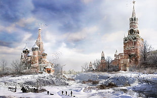 brown high-rise castle under white clouds