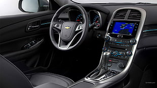 black Chevrolet steering wheel, Chevrolet Malibu, vehicle, car, car interior HD wallpaper