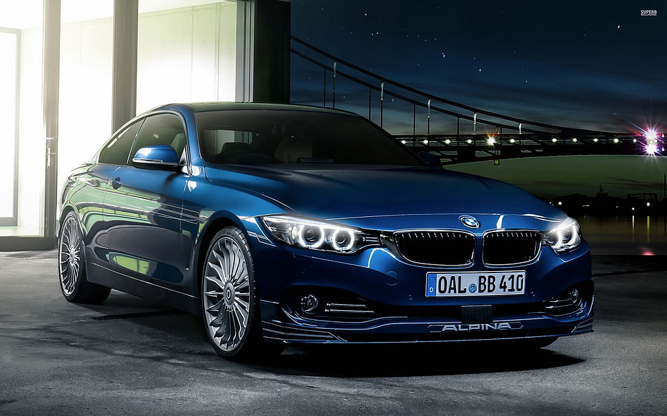blue BMW sedan, BMW, car, Alpina, blue cars HD wallpaper