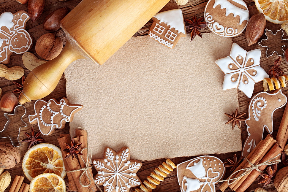 brown rolling pin and brown chopping board HD wallpaper