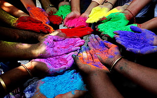 assorted-colored powders, Holi, colorful