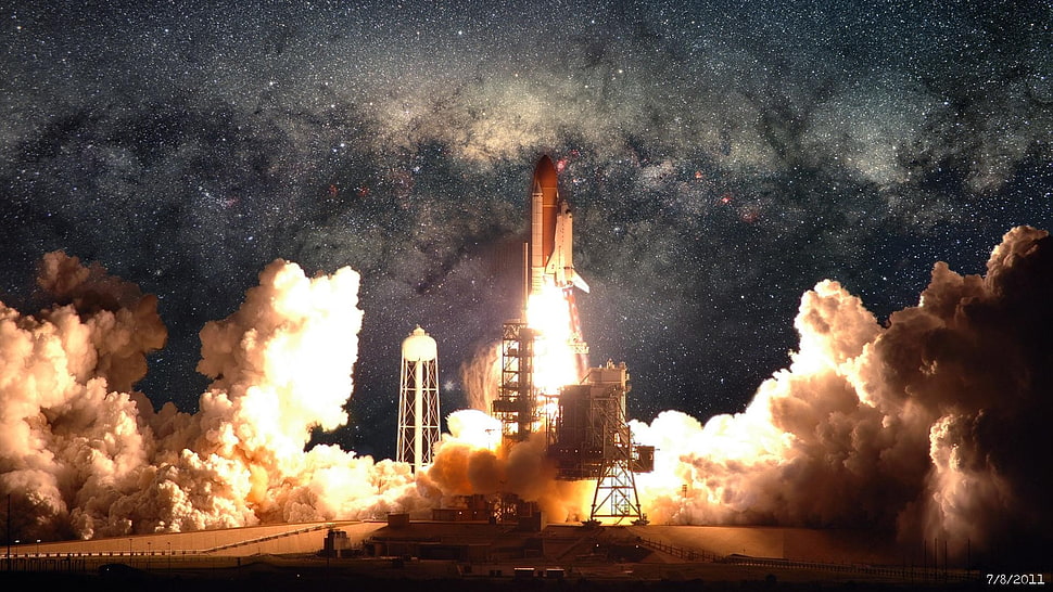 white space shuttle, spaceship, space shuttle, Space Shuttle Atlantis HD wallpaper