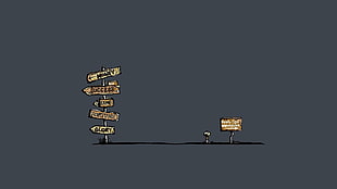 brown signage illustration