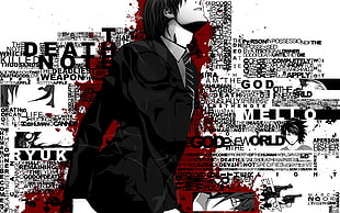 Death Note, anime, Yagami Light, typography