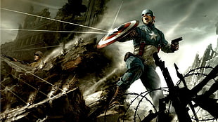 Captain America digital wallpaper, Captain America, comics, Marvel Comics