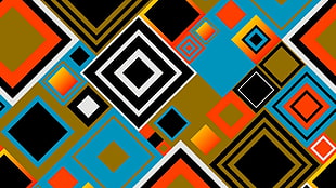multicolored illustration, abstract, square, texture