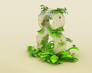 number 8 3D wallpaper