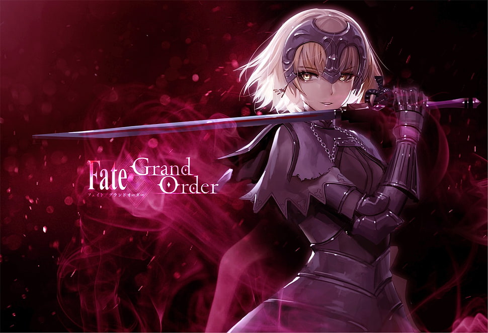 Fate Grand Order illustration, armor, blonde, chains, dark HD wallpaper