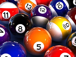 set of cue balls, billiard balls HD wallpaper