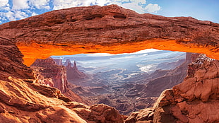 view of canyon natural arch, landscape, Canyonlands National Park, canyon, nature HD wallpaper