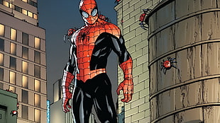 Marvel Spider-Man illustration, Marvel Comics, Superior Spider-Man, Spider-Man, red HD wallpaper