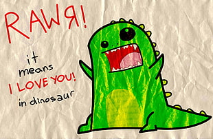 Rawr ! It Means I Love You ! In Dinosaur illustration HD wallpaper