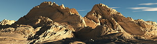 brown mountain, multiple display, landscape HD wallpaper
