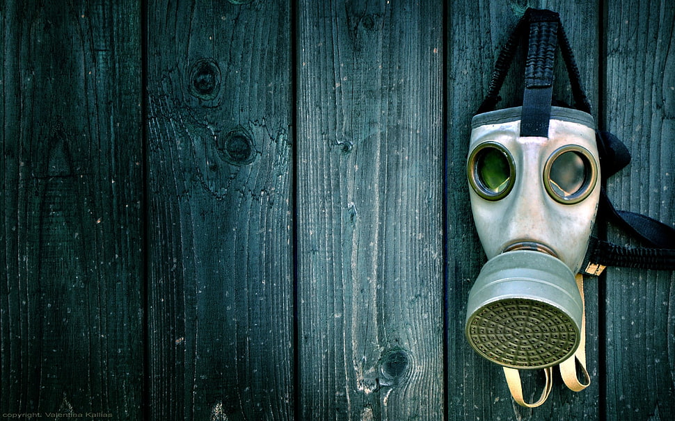 gray and black gas mask, gas masks, artwork HD wallpaper