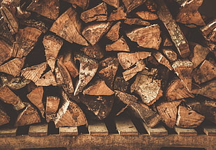 brown wooden tree planks, wood, firewood, nature