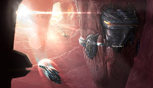 gray spaceships wallpaper], artwork, science fiction HD wallpaper