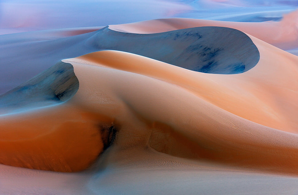 brown sand dune, landscape, desert, Sand Dunes, nature HD wallpaper