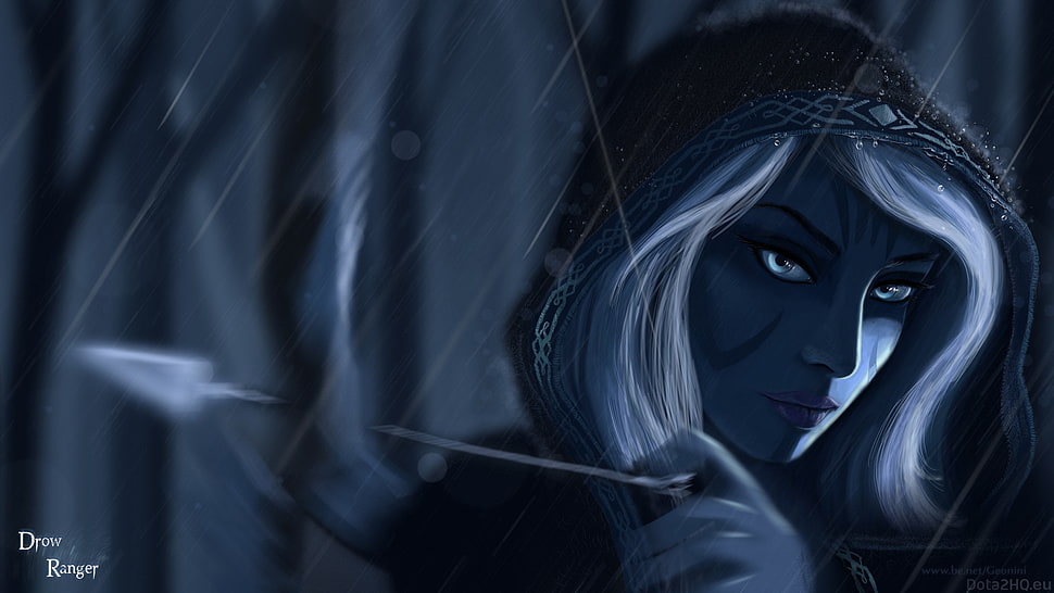 Drow Ranger Dota 2 illustration HD wallpaper