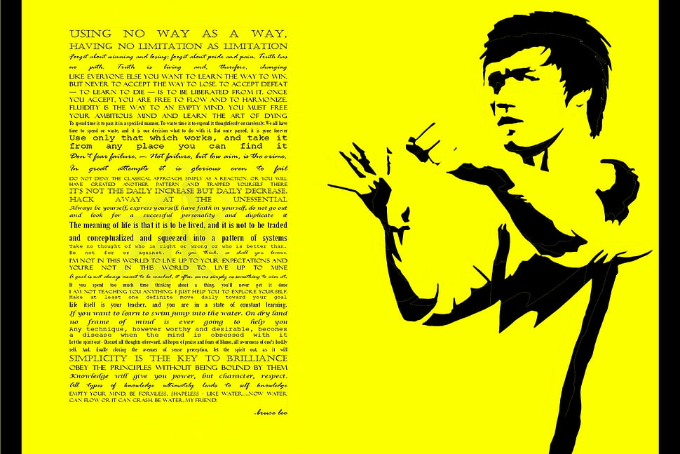 Bruce Lee illustration, motivational, sports, writing, Bruce Lee HD wallpaper