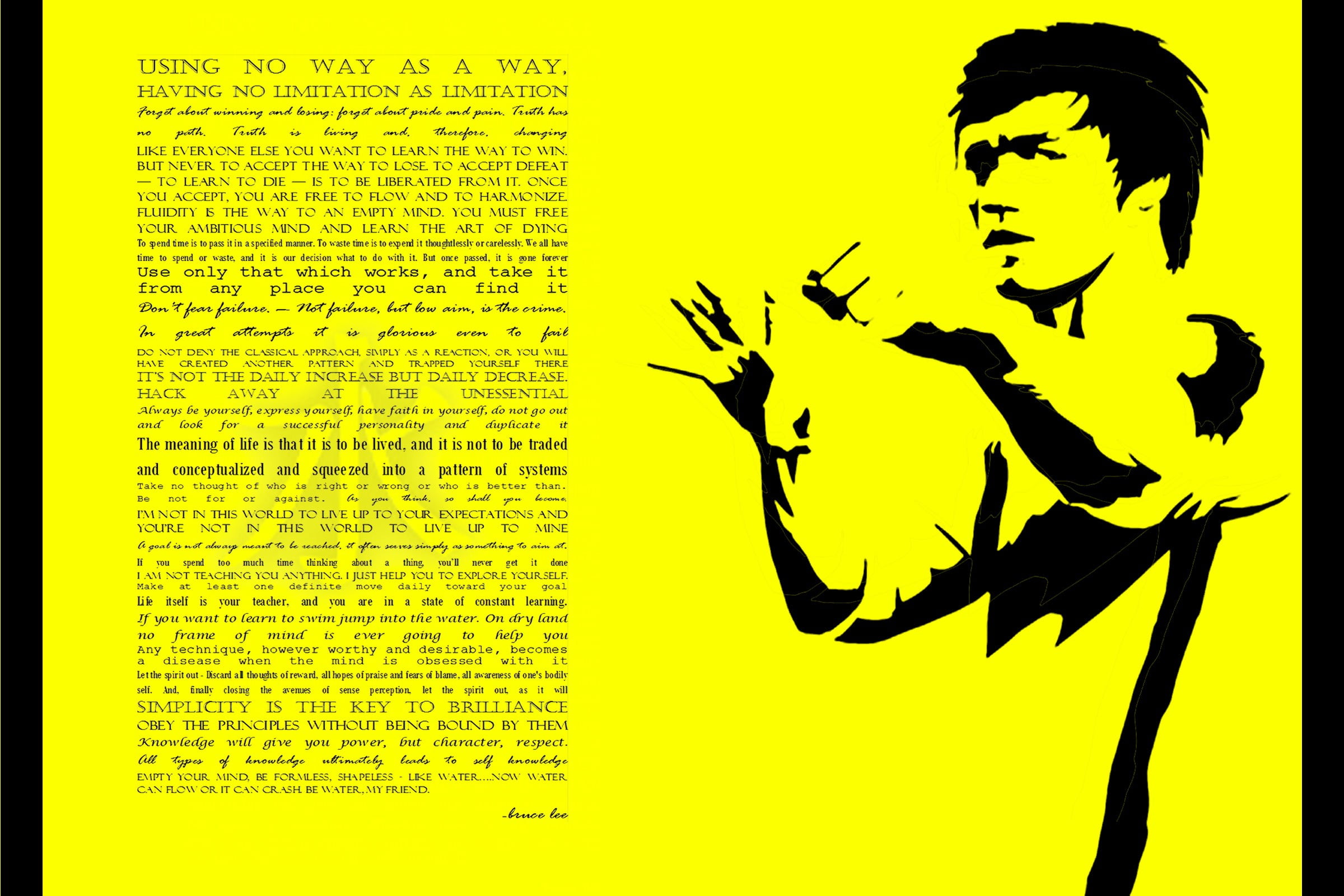 Bruce Lee illustration, motivational, sports, writing, Bruce Lee