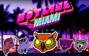 assorted animal illustration, Hotline Miami