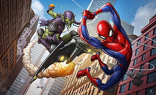 Spider-Man and Green Goblin digital wallpaper