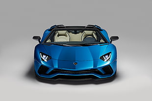 blue Lamborghini sports coupe graphic wallpaper