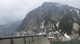 black and gray mountain, Japan, Kurobe Dam, spring, mountains HD wallpaper