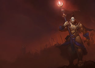 orc holding wand wallpaper, World of Warcraft: Warlords of Draenor, Warlock, Ner'zhul HD wallpaper