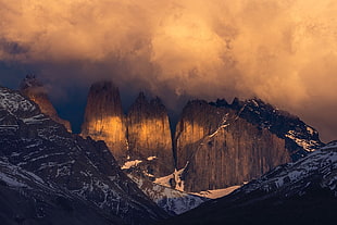 glacier mountain painting, nature, Torres del Paine, landscape, Chile