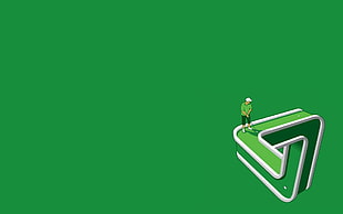 green 3D triangle logo HD wallpaper