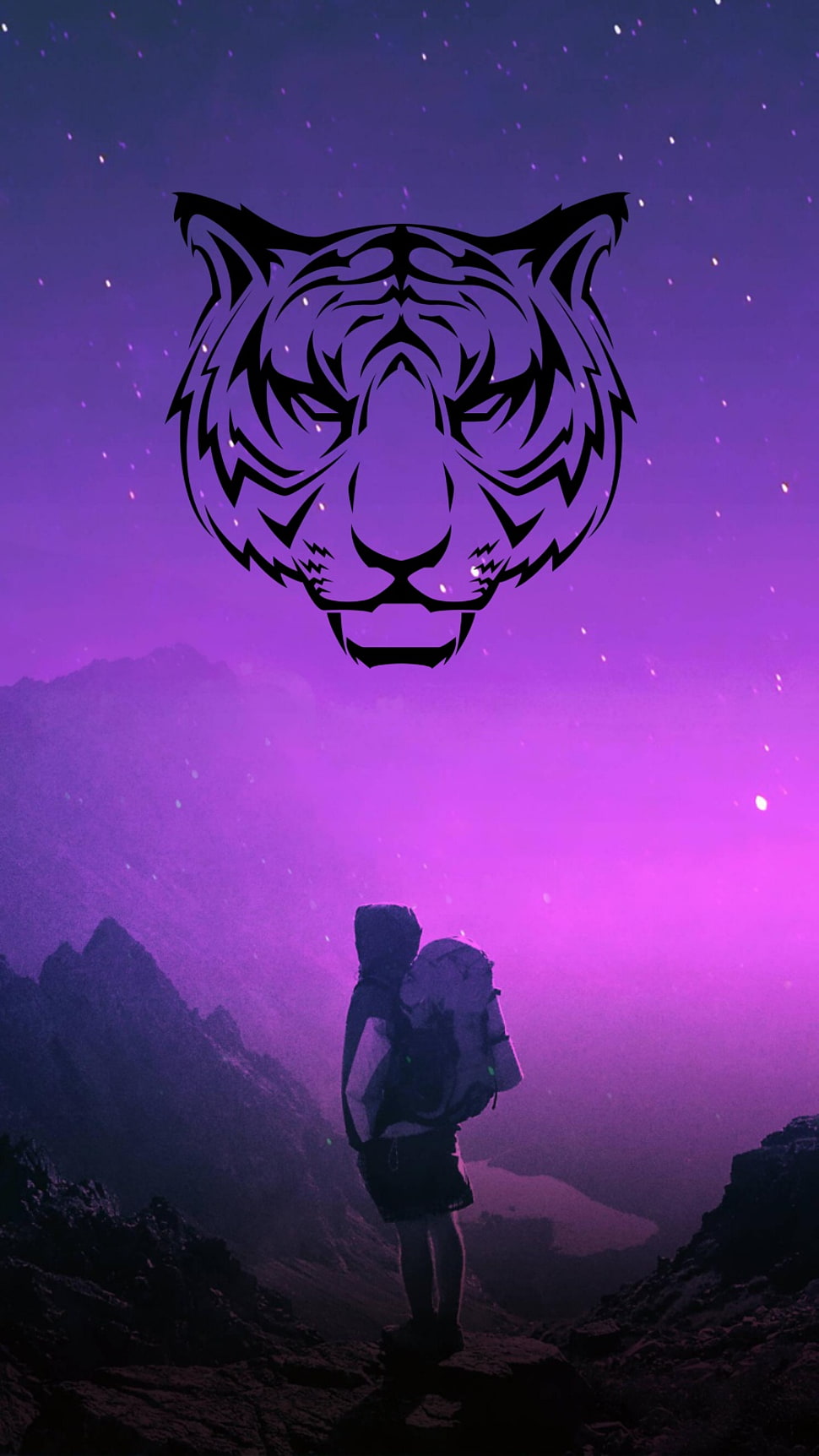 tiger's face wallpaper, logo, graphic design, space HD wallpaper
