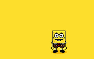 SpongeBob Squarepants, SpongeBob SquarePants, minimalism, simple background