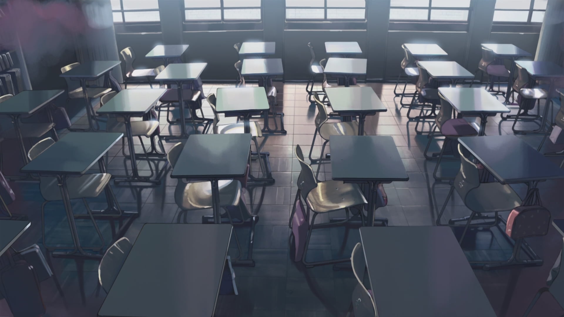 black wooden dining table set, anime, Makoto Shinkai 