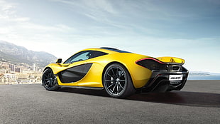 yellow and black McLaren