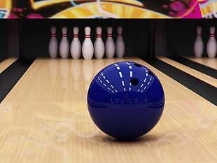 blue bowling ball, bowls HD wallpaper