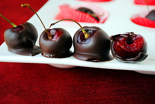 red chocolate coated cherries