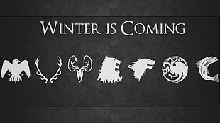 winter is coming illustration, Game of Thrones, sigils, Winter Is Coming
