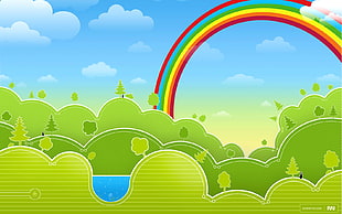rainbow illustration, colorful, rainbows, artwork, digital art HD wallpaper