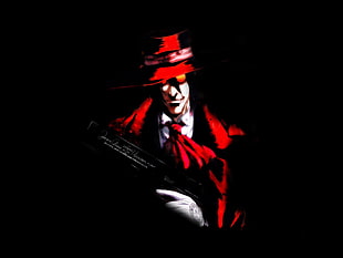 man wearing red hat illustration, Hellsing, Alucard, anime, vampires