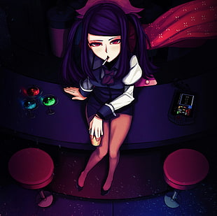 female anime character, indie games, va-11 hall-a HD wallpaper