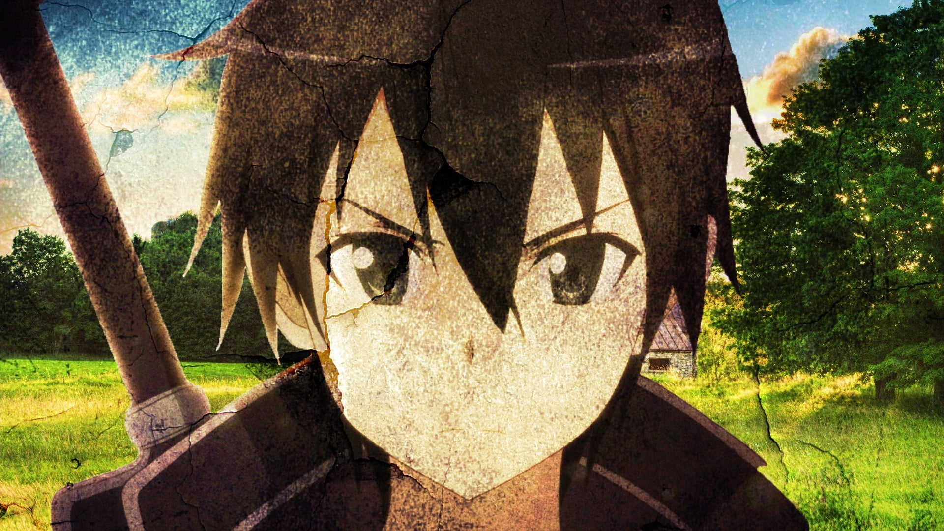 male anime character with sword, Sword Art Online, anime, Kirigaya Kazuto, Yuuki Asuna