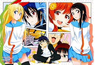 male and female anime character wallpaper, Nisekoi, anime, Kirisaki Chitoge, Tsugumi Seishirou