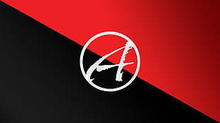 red and black A logo, Anarchy , red, black, circle-A