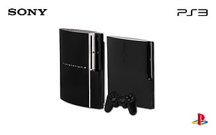 black Sony PS3 fat and slim, PlayStation 3, consoles, Sony, video games