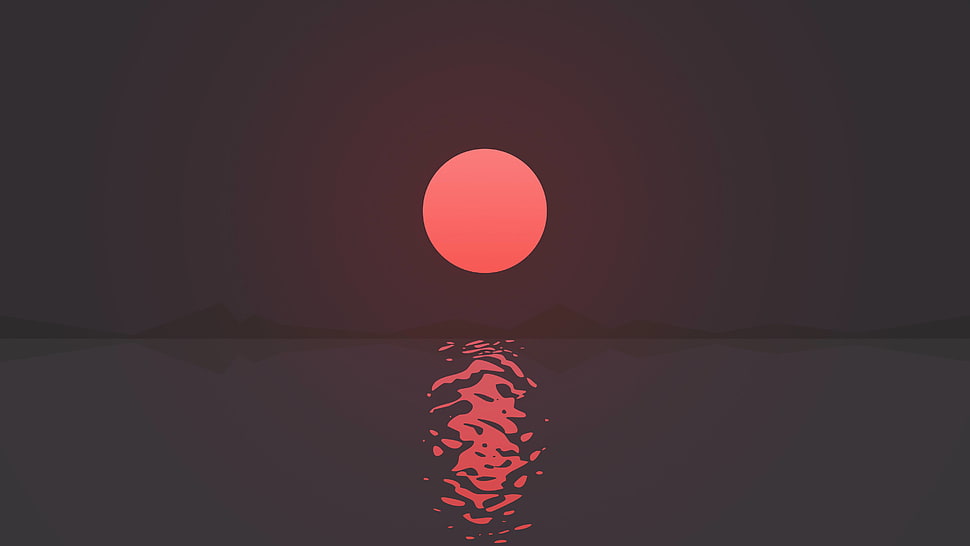 sunset painting, Sunset, Reflections, Seascape HD wallpaper