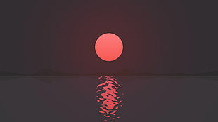 sunset painting, Sunset, Reflections, Seascape HD wallpaper
